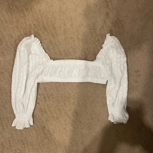 Princess polly white puff sleeve crop top - Picture 2 of 2